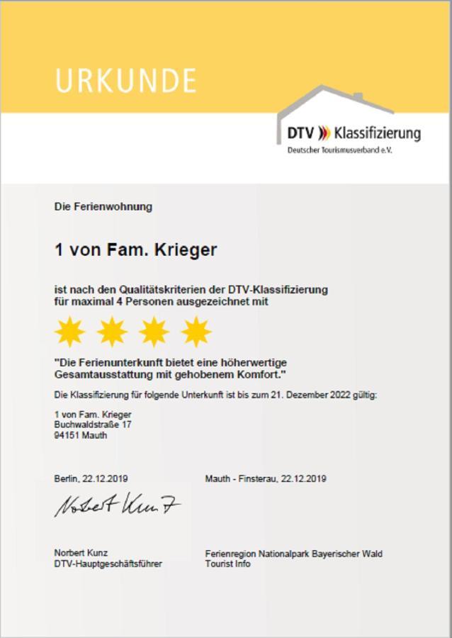 Ferienwohnungen Krieger Mauth Exteriér fotografie